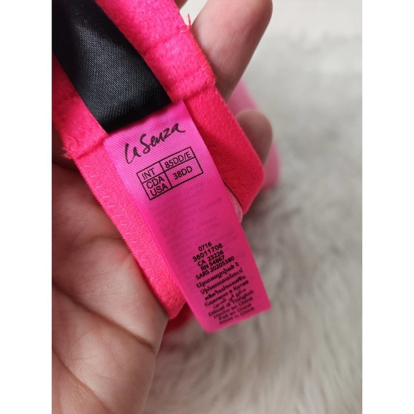 La Senza Womens Bra Sexy Tease Polish Contour‎ Floral Lace Pink Size 38DD - Picture 4 of 4